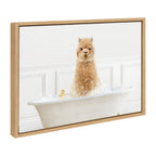 Sylvie Alpaca In Bubble Bath Neutral Style Framed Canvas by Amy Peterson Art Studio