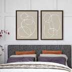 Sylvie Beige Going in Circles Framed Canvas Set by Teju Reval of SnazzyHues
