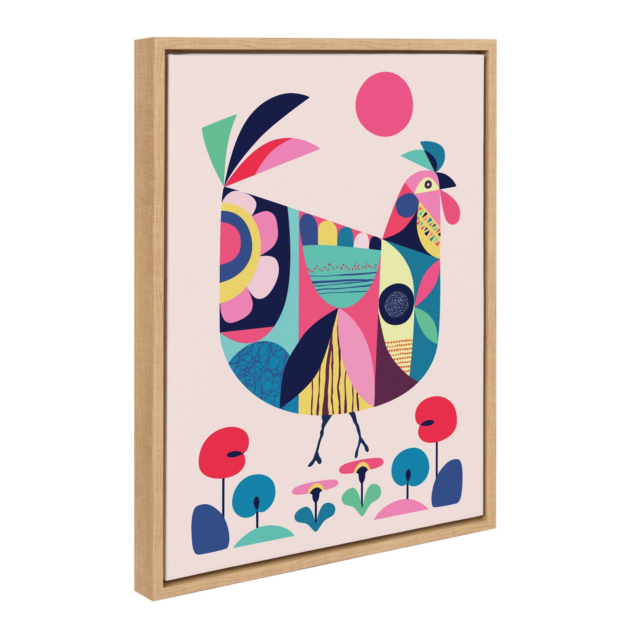Sylvie Mid Century Modern Wyandotte Framed Canvas by Rachel Lee of My Dream Wall
