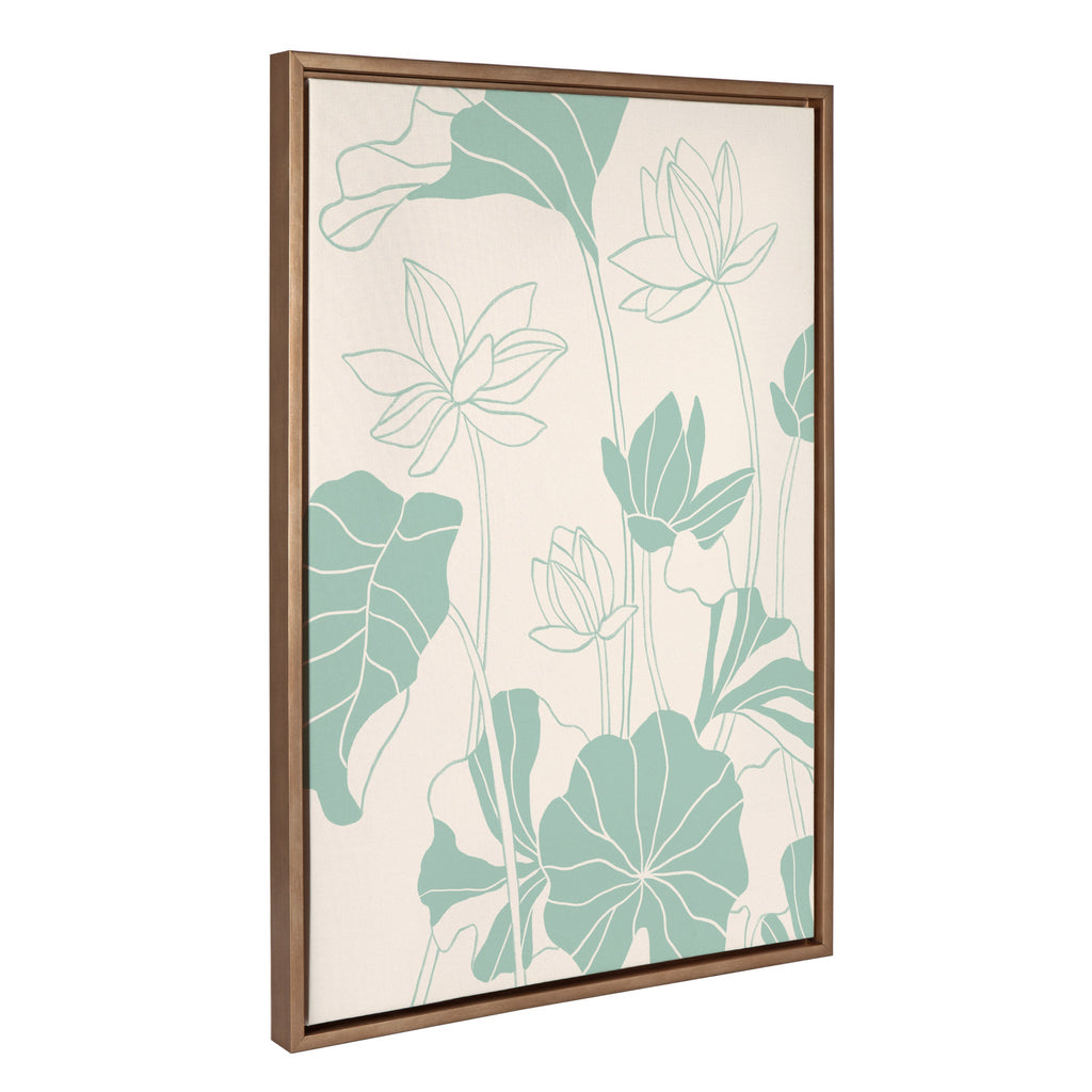 Sylvie Lotus Garden Framed Canvas by Kasey Free