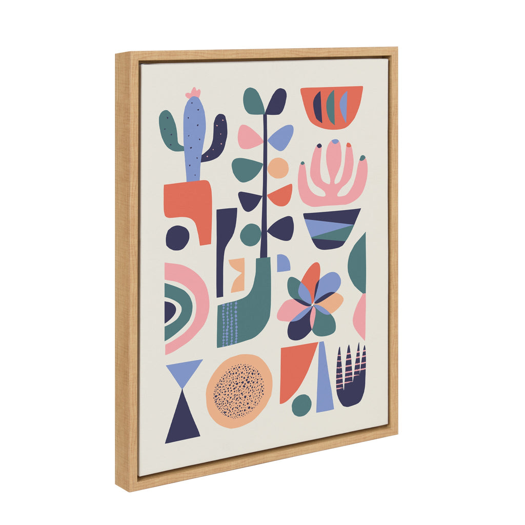 Sylvie Mid Century Succulents Framed Canvas by Rachel Lee of My Dream Wall