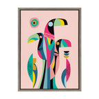 Sylvie Mid Century Modern Tropical Toucan Framed Canvas by Rachel Lee of My Dream Wall
