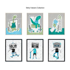 Sylvie Boom Box Boy 2 Framed Canvas by Molly Fabiano, Black 18x24