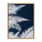 Sylvie Palm Cyanotype 1 Framed Canvas by Alicia Bock