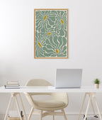 Sylvie Fluid Flowers 1 Framed Canvas by Carrie Cantwell