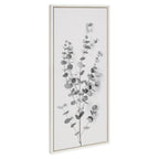 Sylvie Eucalyptus Botanical I Gray and Soft White Framed Canvas by The Creative Bunch Studio