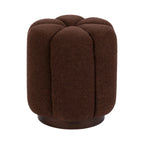 Lucida Round Tufted Ottoman Fabric and Wood