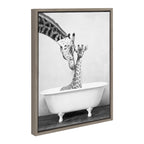 Sylvie Giraffe In Tub Framed Canvas by Amy Peterson Art Studio