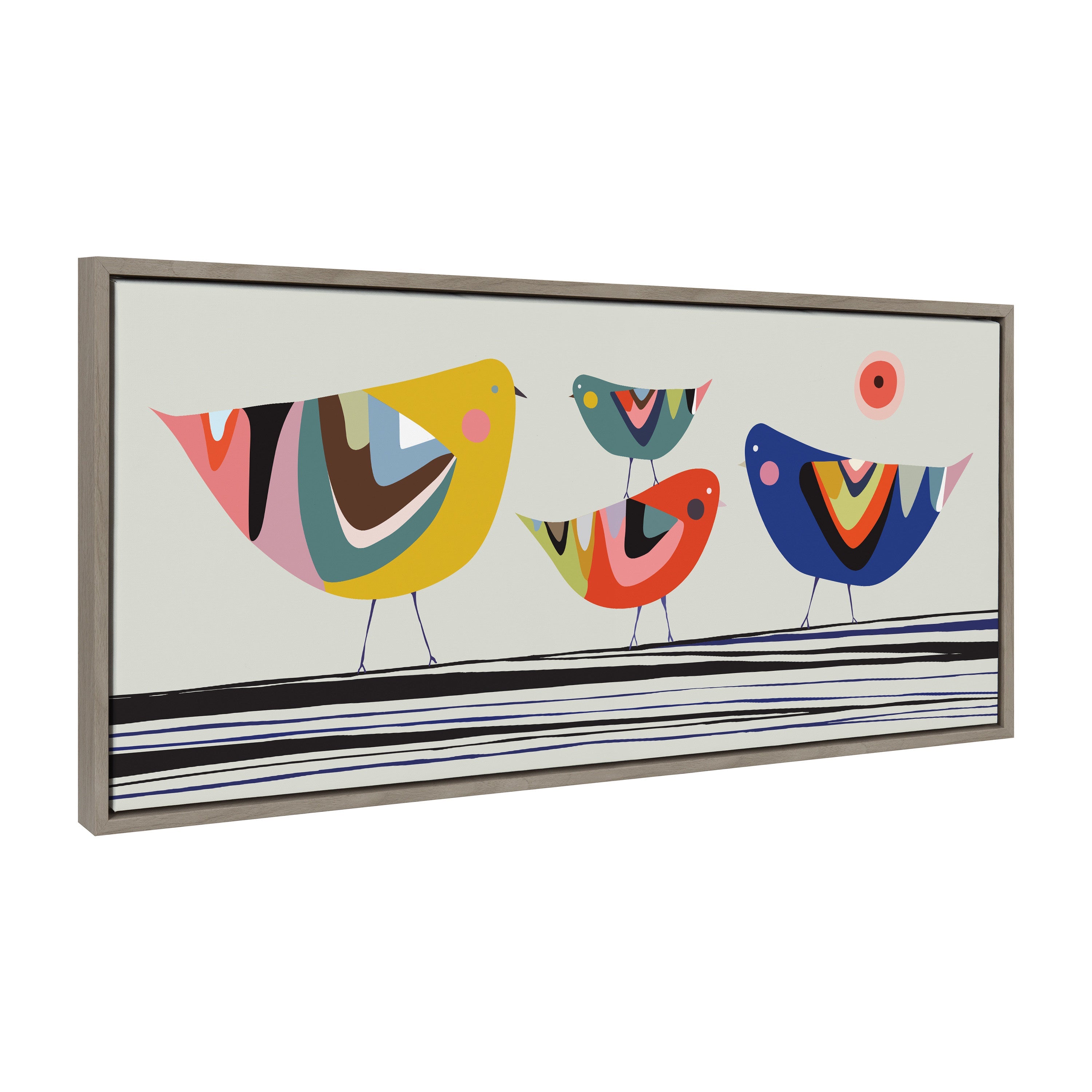 Sylvie Family Tree 4 Birds Framed Canvas by Rachel Lee of My Dream Wall