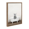Sylvie Cat in Rustic Bath Framed Canvas by Amy Peterson Art Studio