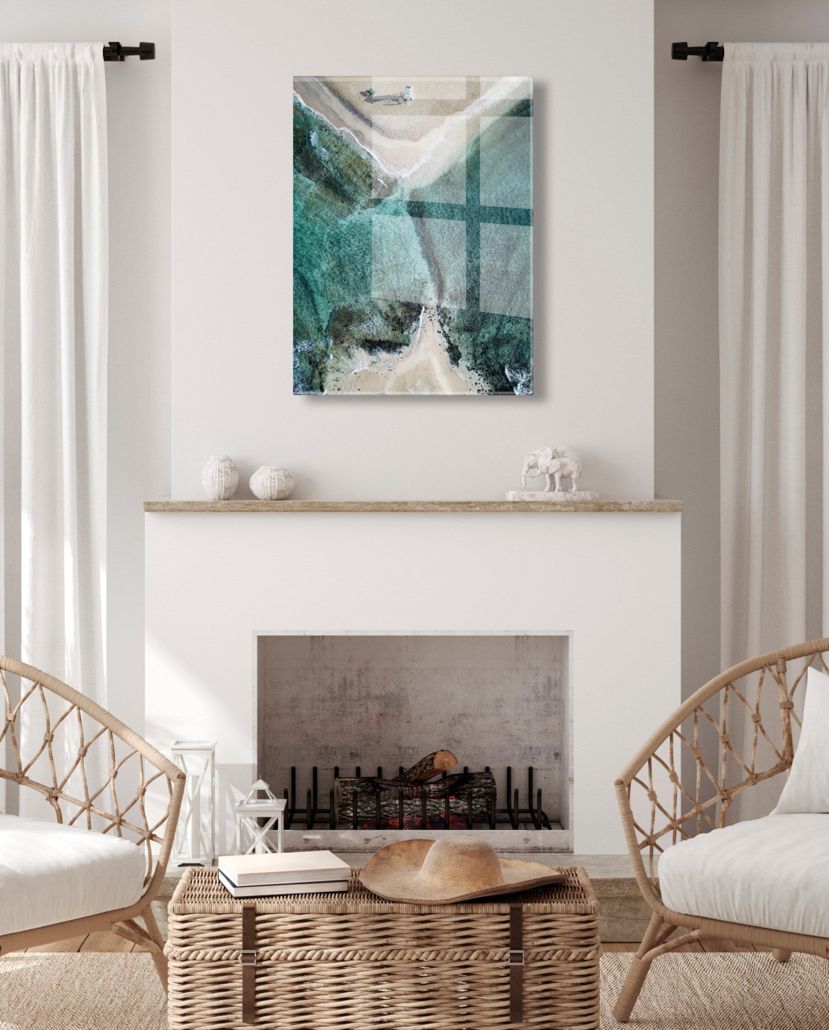 Poipu Beach Kauai Floating Acrylic Art by Rachel Bolgov