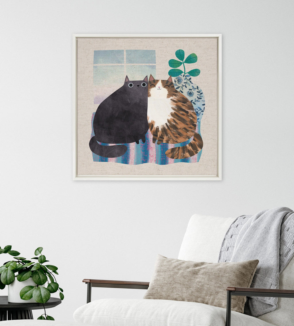 Sylvie Friends 1 Framed Canvas by Planet Cat