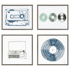 Sylvie Cassette Illustration Framed Canvas by Statement Goods