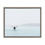 Sylvie Whale Tail In The Mist Framed Canvas by Amy Peterson