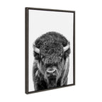Sylvie Bison Portrait Black and White Framed Canvas by Amy Peterson Art Studio