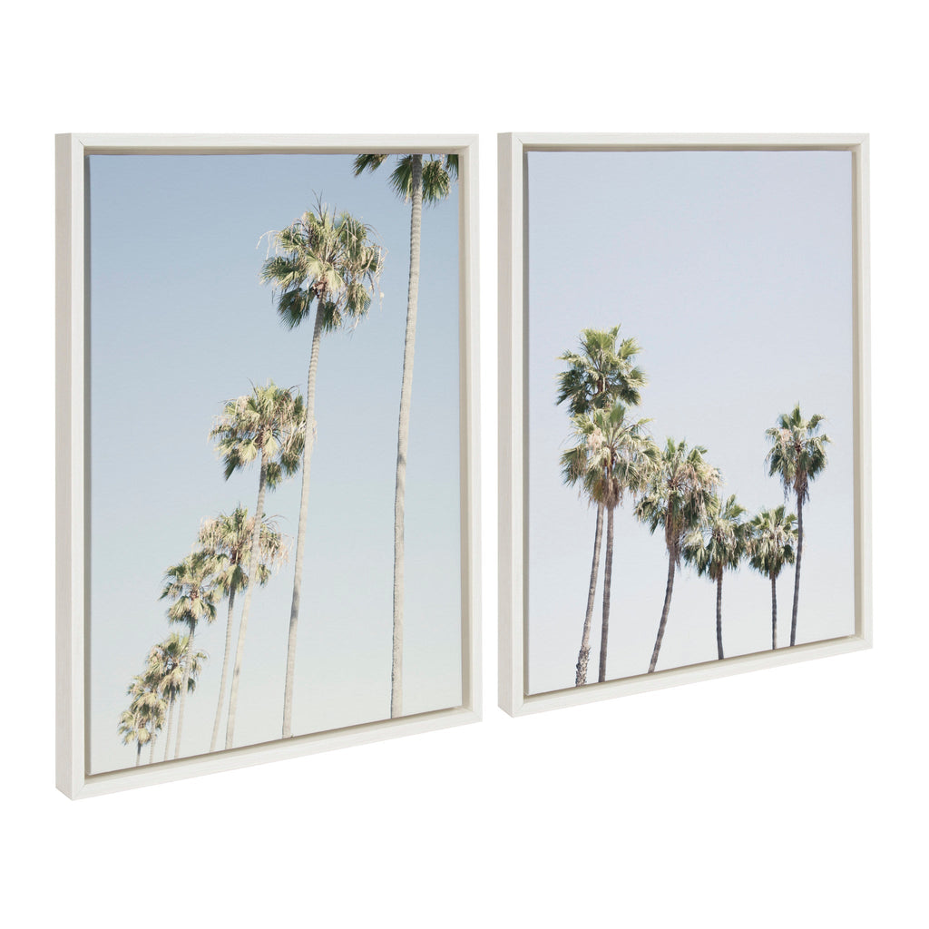 Sylvie Palm tree Row and LA Summer Framed Canvas by Caroline Mint