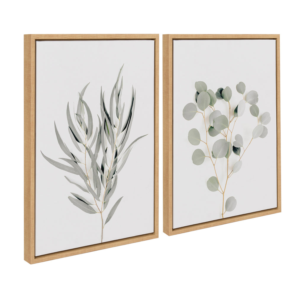 Sylvie Neutral Botanical 1 and 2 Framed Canvas Set by The Creative Bunch Studio
