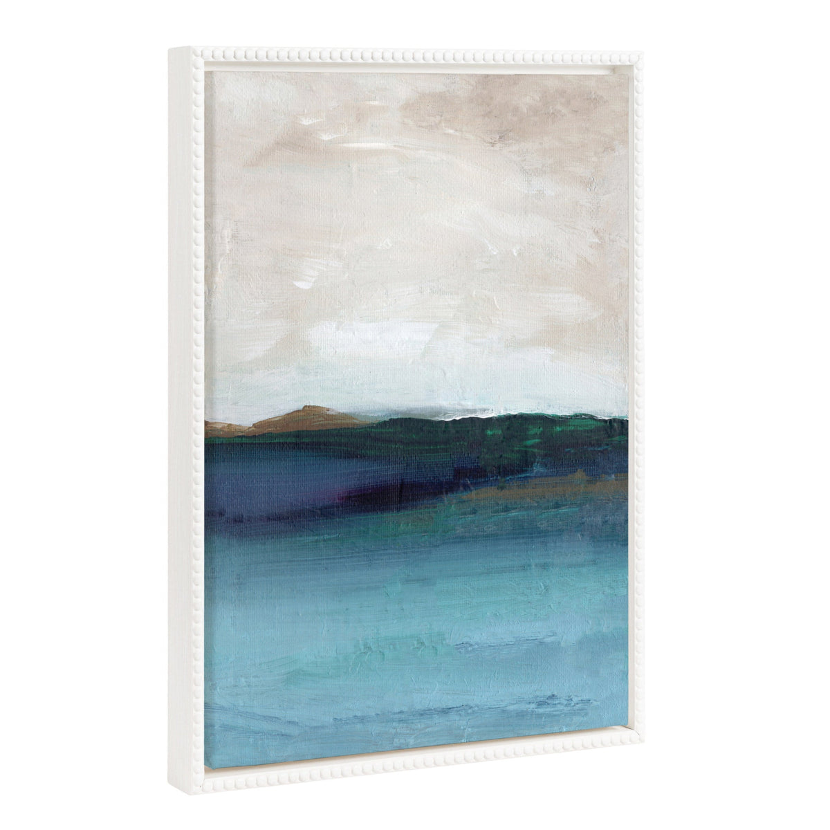 Sylvie Beaded Deep Blue Framed Canvas by Nikita Jariwala