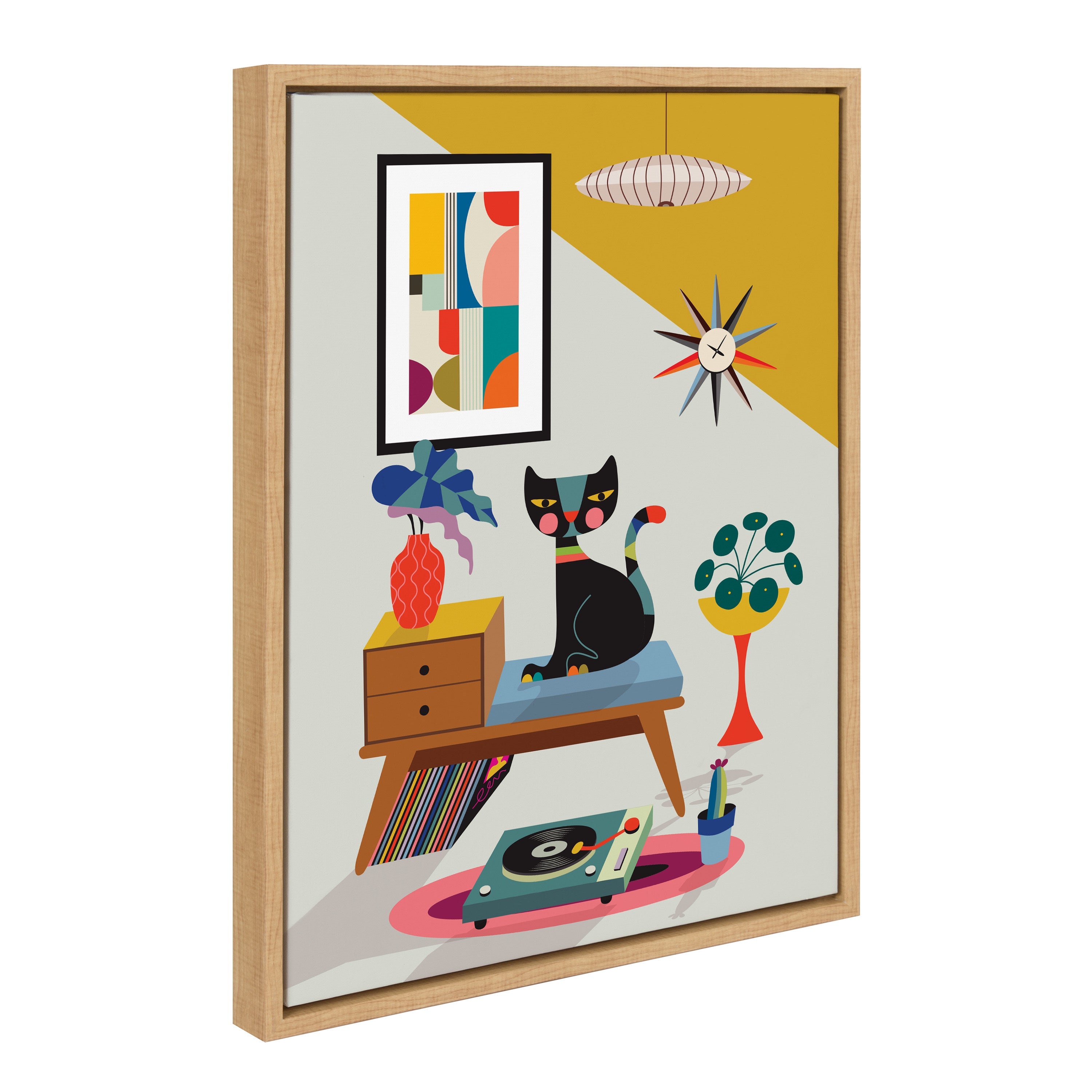 Sylvie Record Player Framed Canvas by Rachel Lee of My Dream Wall