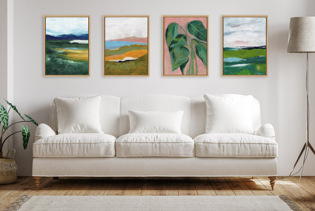 Sylvie Misty Green Framed Canvas by Nikita Jariwala