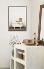 Sylvie Bengal Tiger in Rustic Bath Framed Canvas by Amy Peterson Art Studio