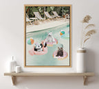 Sylvie Pool Party Framed Canvas by July Art Prints