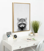 Sylvie Raccoon Framed Canvas by Simon Te Tai