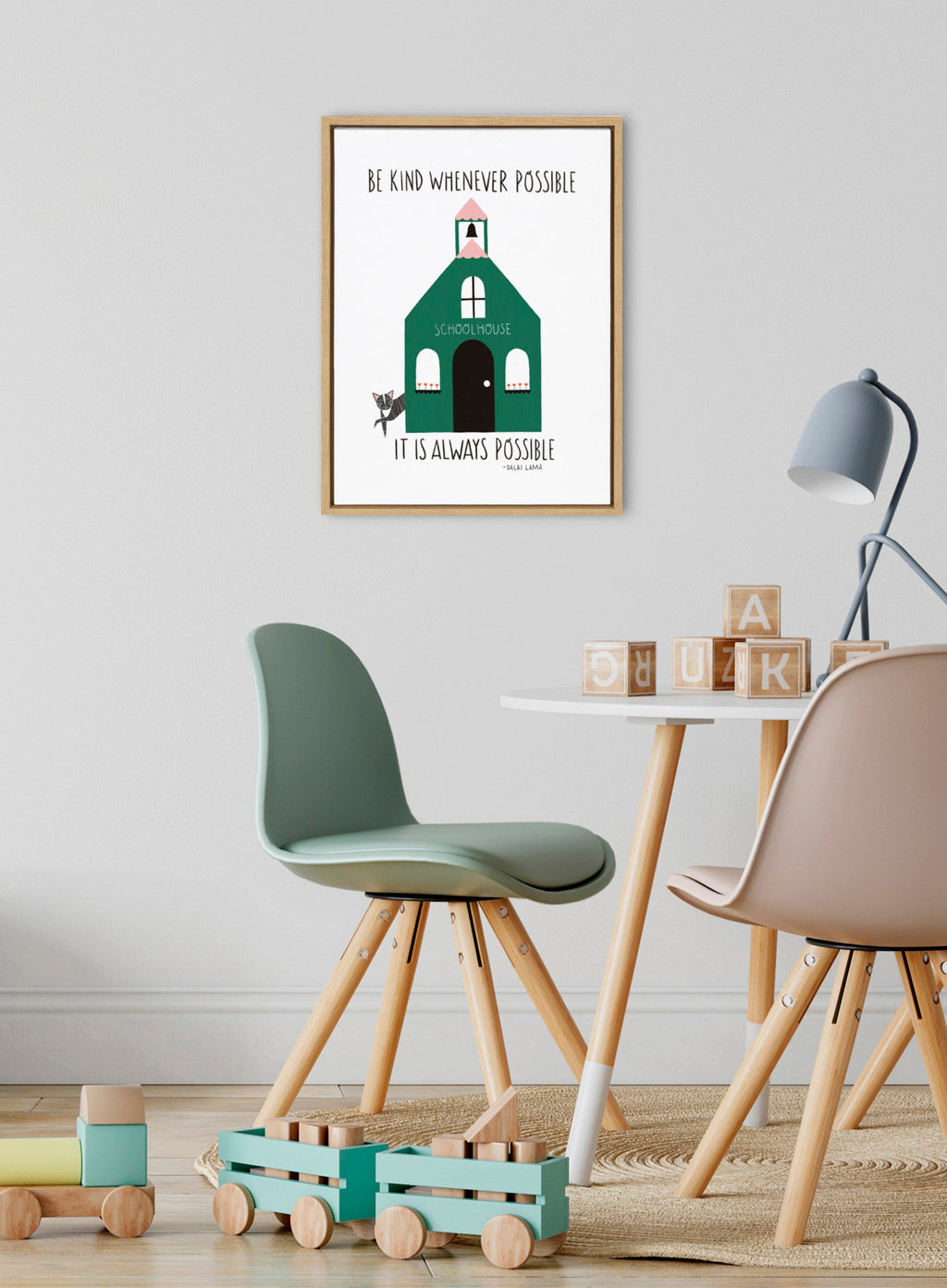 Sylvie Be Kind Whenever Possible Framed Canvas by Stacie Bloomfield of Gingiber