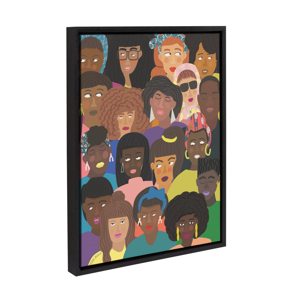 Sylvie Black People United Framed Canvas by Queenbe Monyei