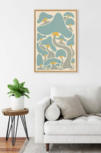 Sylvie Groovy Mushrooms 2 Framed Canvas by Carrie Cantwell