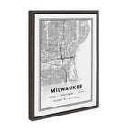 Sylvie Milwaukee Modern Map Framed Canvas by Jake Goossen