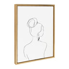 Sylvie Minimalist Woman 2 Framed Canvas by Teju Reval of SnazzyHues
