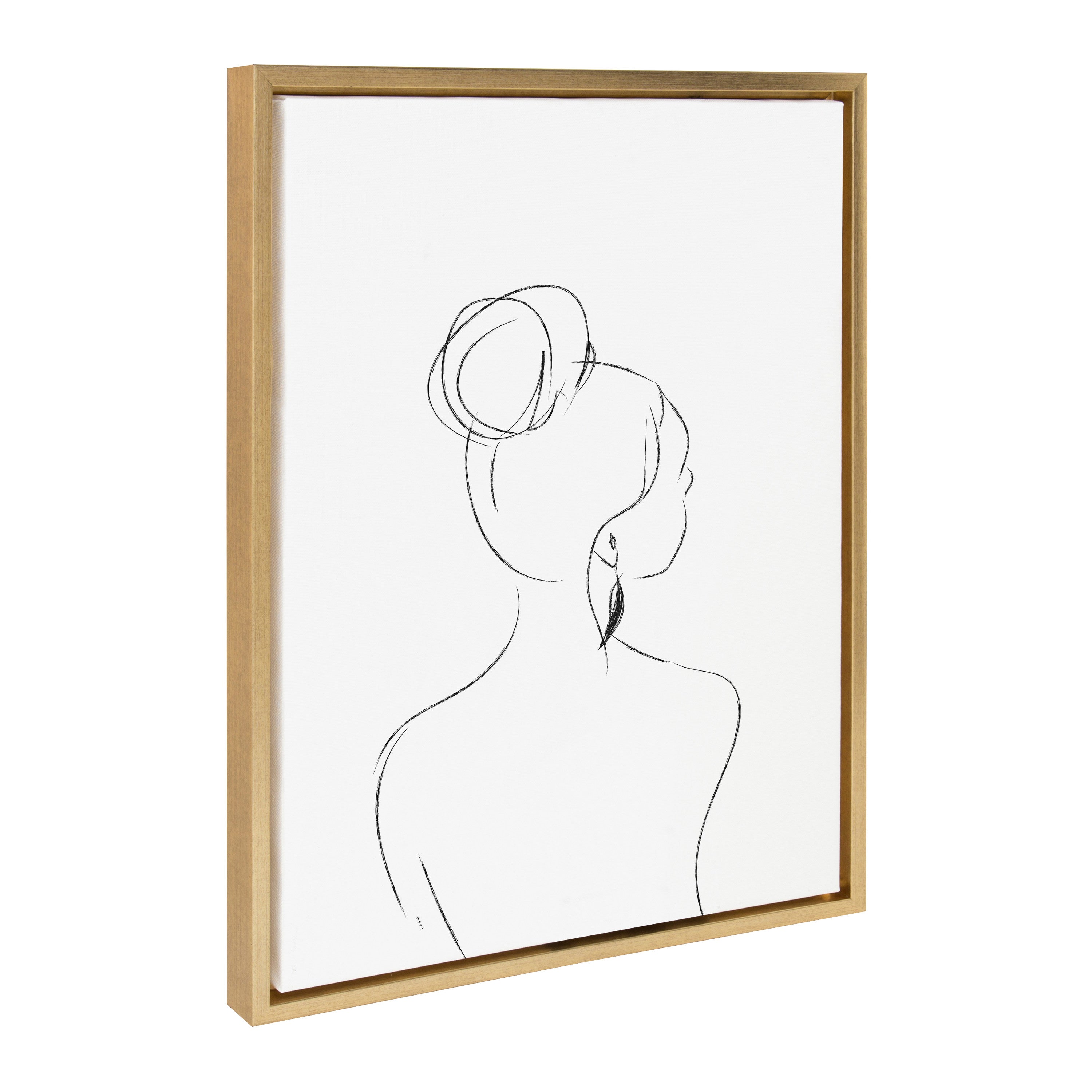 Sylvie Minimalist Woman 2 Framed Canvas by Teju Reval of SnazzyHues