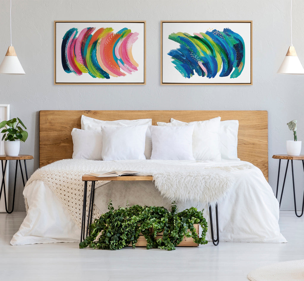 Sylvie Bright Abstract Framed Canvas by Jessi Raulet of Ettavee