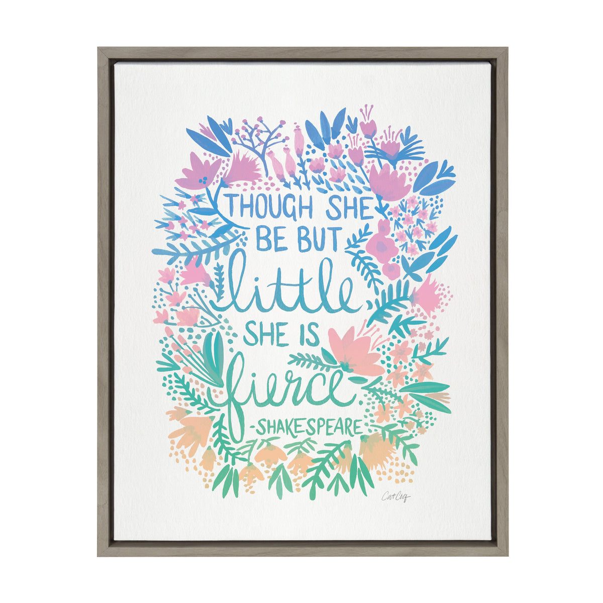 Sylvie Little Fierce Lavender and Mint Framed Canvas by Cat Coquillette