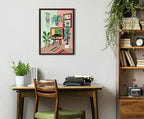 Sylvie TV Cat Bed Framed Canvas by Rachel Lee of My Dream Wall