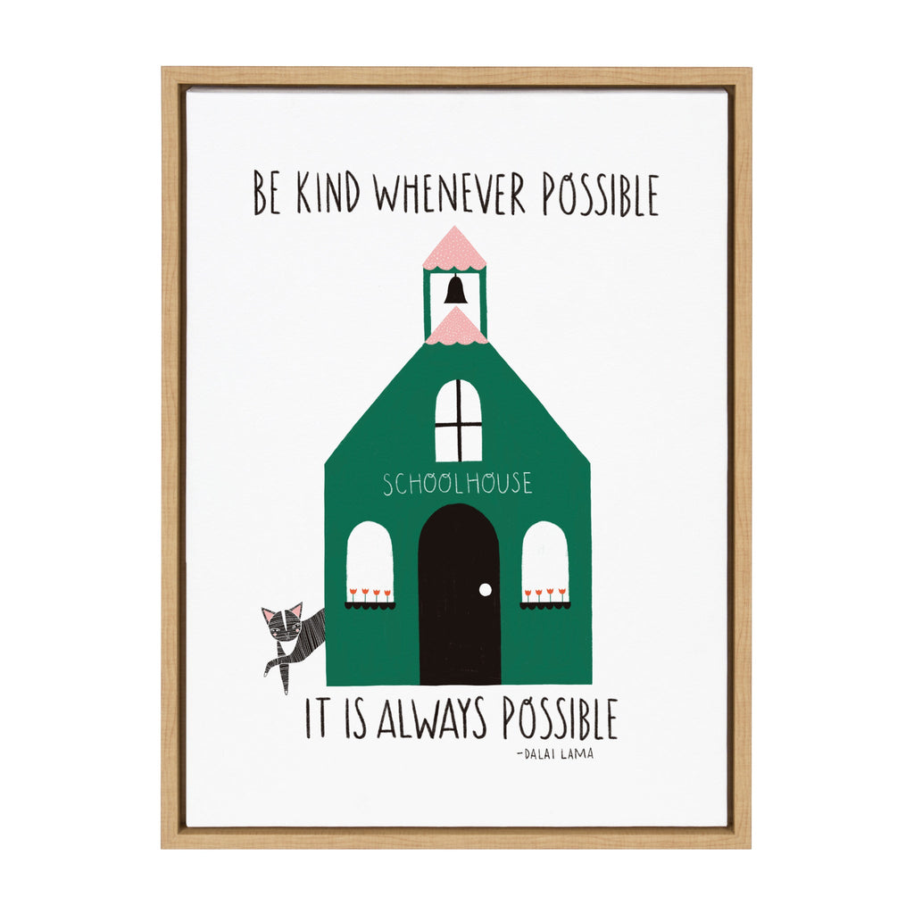 Sylvie Be Kind Whenever Possible Framed Canvas by Stacie Bloomfield of Gingiber