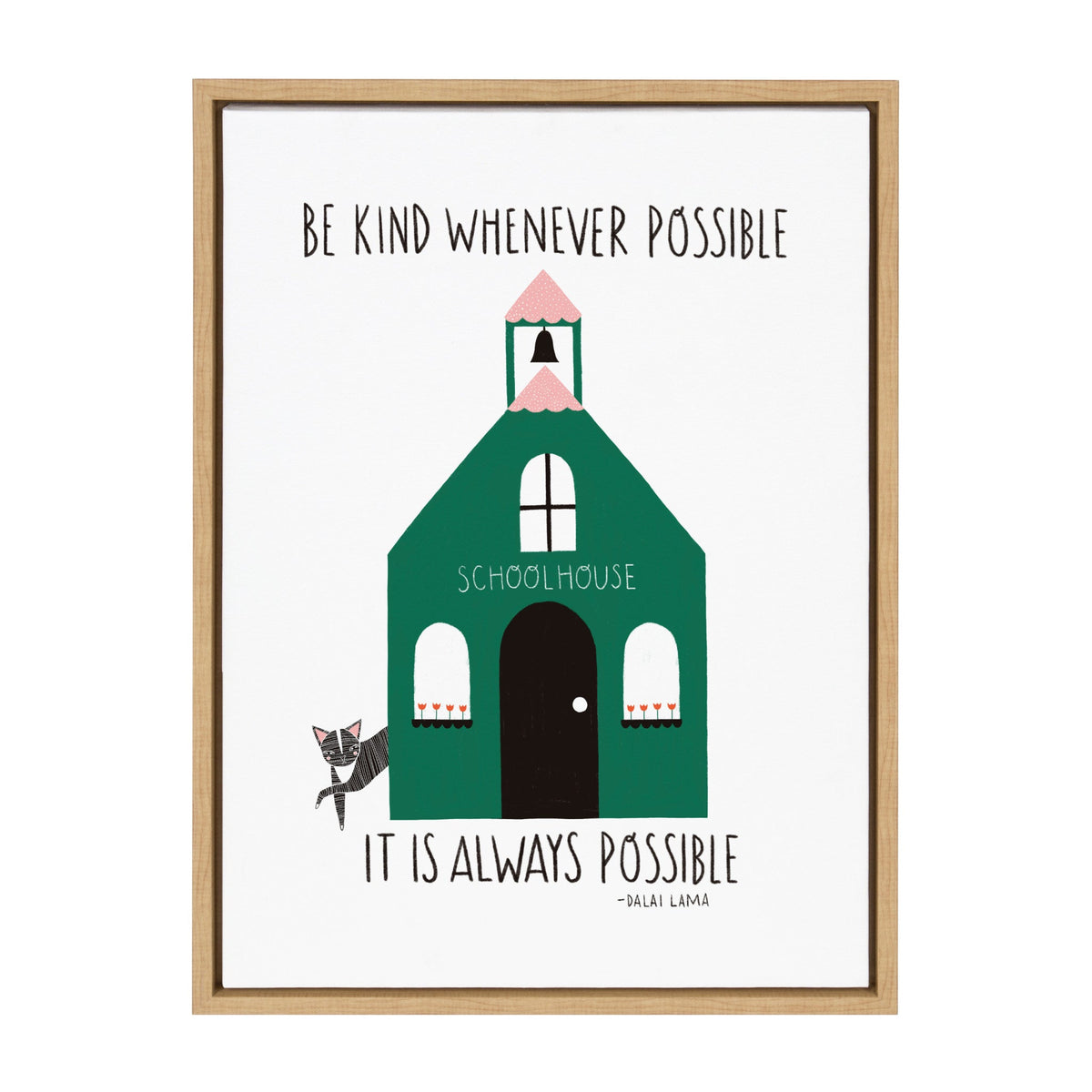 Sylvie Be Kind Whenever Possible Framed Canvas by Stacie Bloomfield of Gingiber