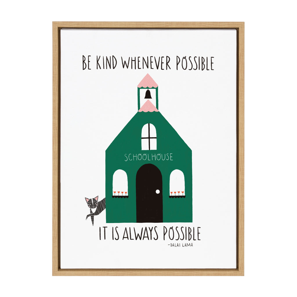 Sylvie Be Kind Whenever Possible Framed Canvas by Stacie Bloomfield of Gingiber