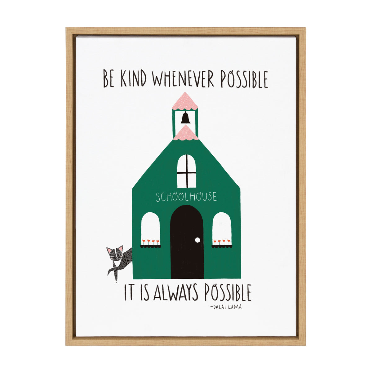 Sylvie Be Kind Whenever Possible Framed Canvas by Stacie Bloomfield of Gingiber