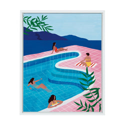 Sylvie Pool Ladies Framed Canvas By Maja Tomljanovic