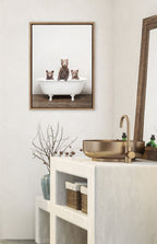 Sylvie Three Little Bears in Vintage Bathtub Framed Canvas by Amy Peterson Art Studio