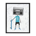 Sylvie Boom Box Boy 2 Framed Canvas by Molly Fabiano, Black 18x24