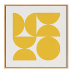 Sylvie Bold Vintage Geometric Sunshine Yellow Framed Canvas by The Creative Bunch Studio