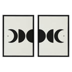 Sylvie Modern Geometric Moon Phases Framed Canvas Set by The Creative Bunch Studio