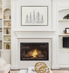 Sylvie Minimalist Evergreen Trees Sketch Framed Canvas by The Creative Bunch Studio