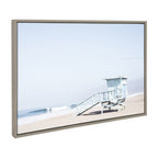 Sylvie Pale Blue Life Guard Tower Framed Canvas by Caroline Mint