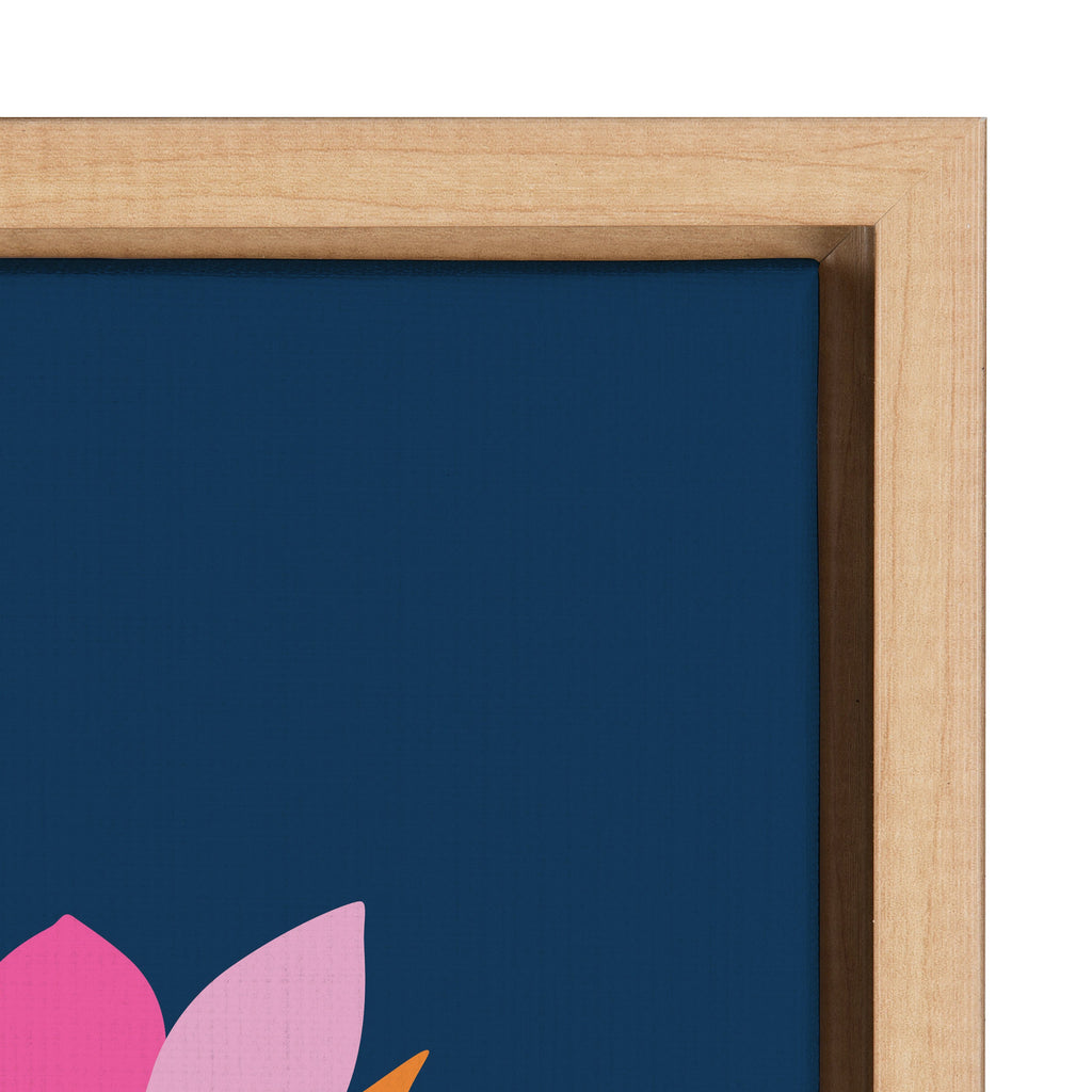 Sylvie Mid Century Modern Magnolias Framed Canvas by Rachel Lee of My Dream Wall