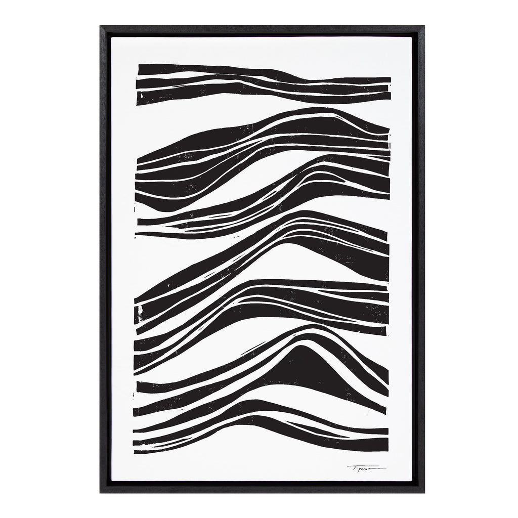 Sylvie Abstract Waves Framed Canvas by Statement Goods
