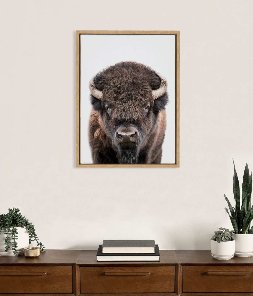Sylvie Bison Portrait Framed Canvas by Amy Peterson Art Studio